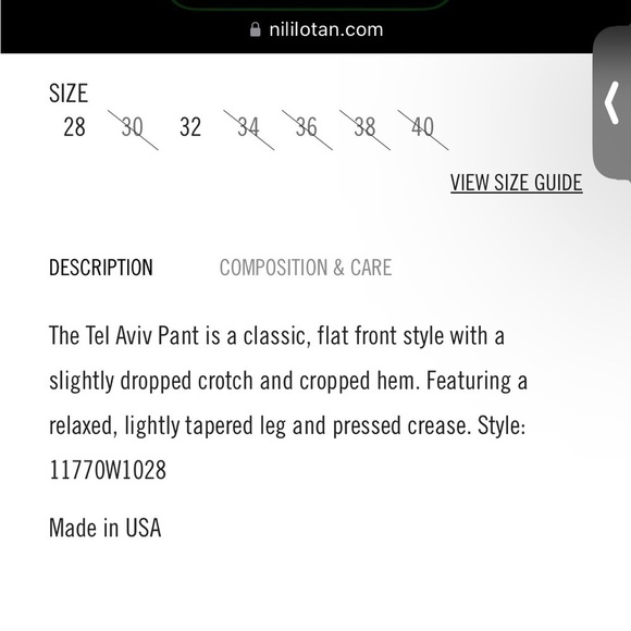 Nili Lotan Men’s Sz 40 Virgin Wool Tel Aviv Drop Crotch Cropped Pants New $550 - Picture 7 of 9